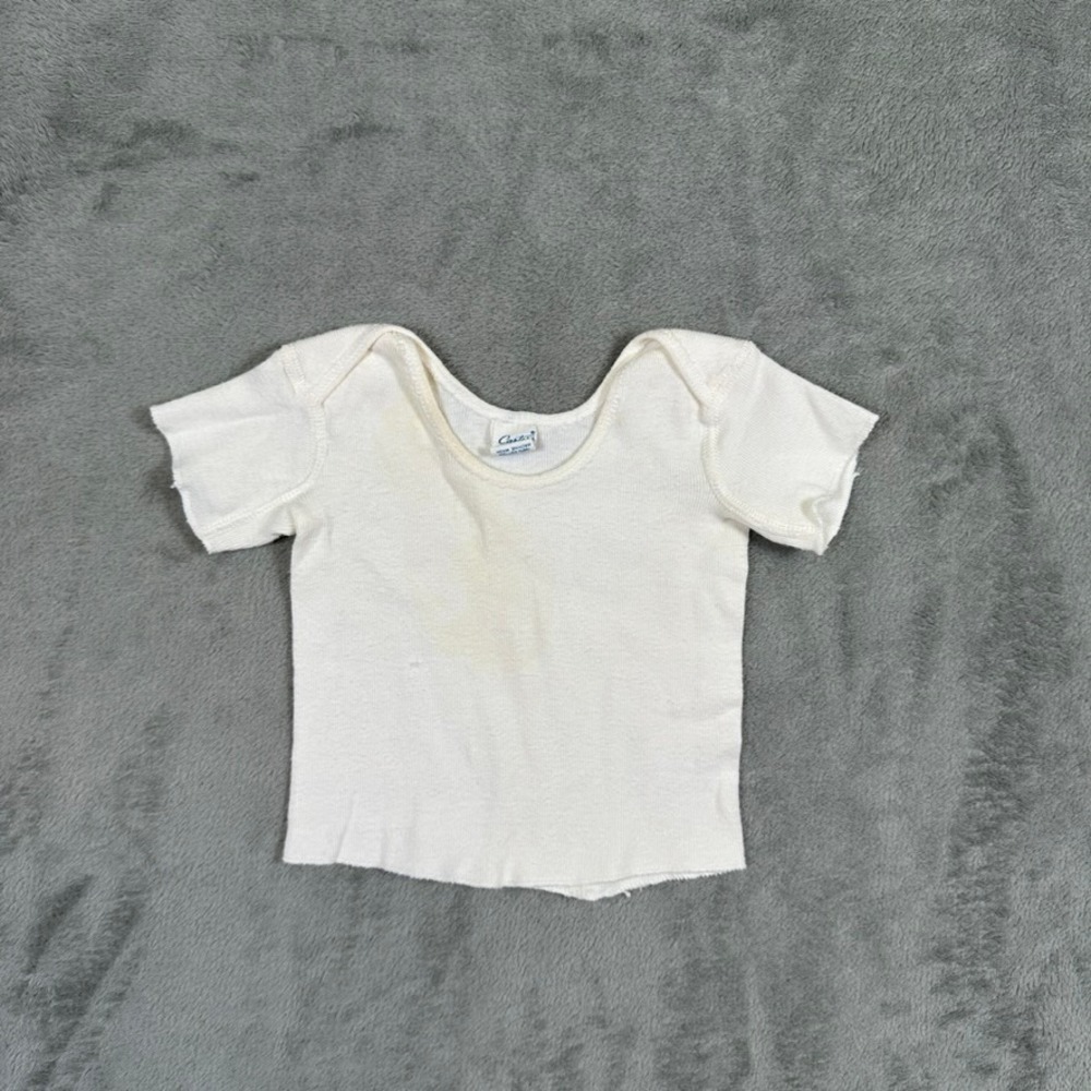 Vintage Carters Baby Undershirt White Ribbed Cotton Tee 6 Months Made in USA